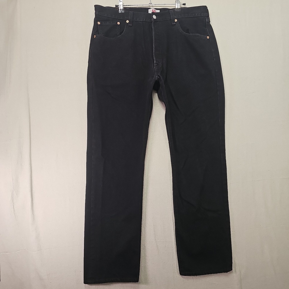 Levis 501 Jeans Mens 38x34 Black Button Fly Straight Leg Made in Mexico 2008 Y2K